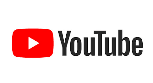 YouTube logo featuring a red play button and black text on a white background.