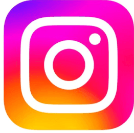 Instagram logo featuring a white camera icon on a gradient background of pink, purple, and orange.