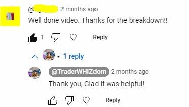 Online video comment section with one user praising a video and another user thanking them for their feedback.